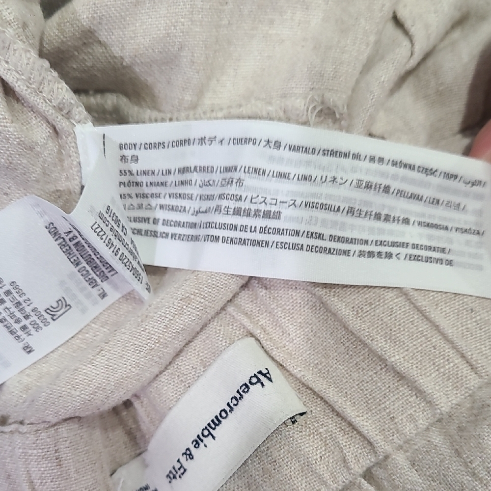 Abercrombie & Fitch Cream Wide Leg Pants - Picture 11 of 12
